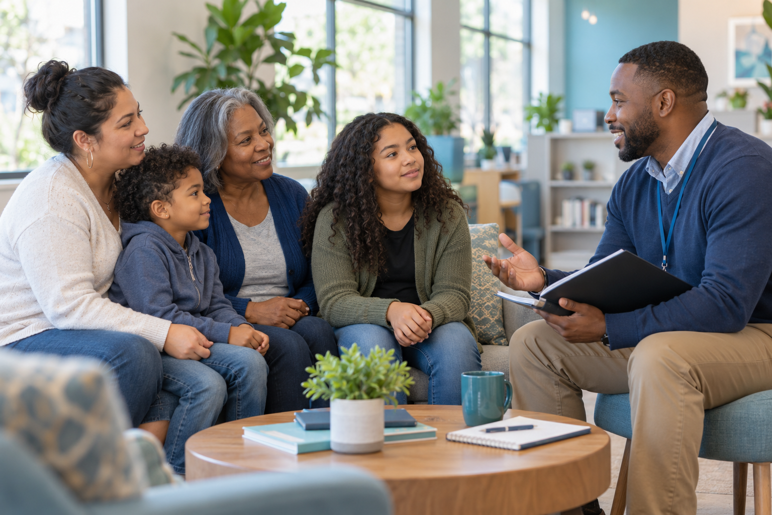 A case manager supporting a diverse multigenerational family